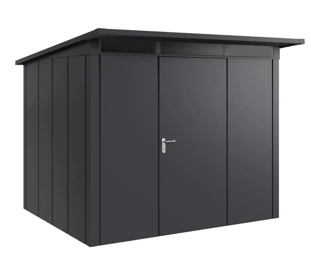 Hörmann Gartenhäuser & Gerätehäuser - Metallgerätehaus Juno JPD7 L-Sk Motiv Design, ca. B229/H232/T358 cm Graualuminium