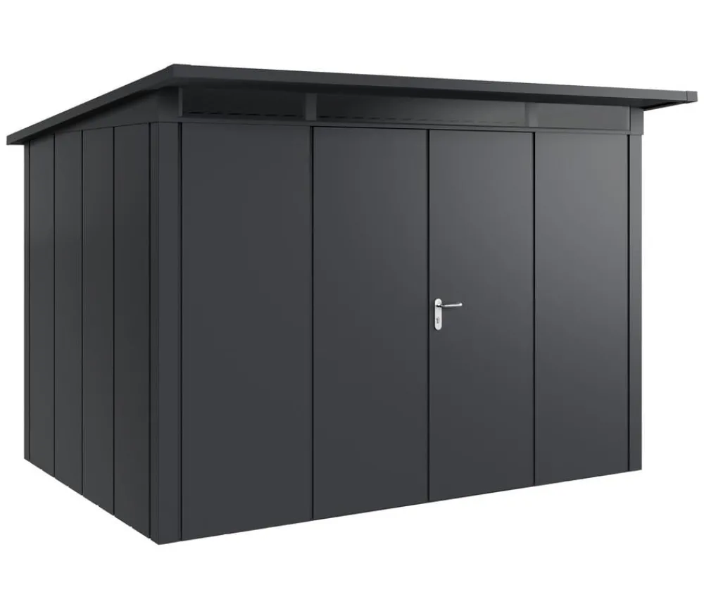 Hörmann Metallgerätehaus Juno JPD12 L-Sk Motiv Design mit Doppeltür, ca. B325/H224/T262 cm Anthrazit Best