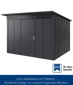 Hörmann Metallgerätehaus Juno JPD13 L-Sk Motiv Design, ca. B325/H232/T310 cm Anthrazit Discount