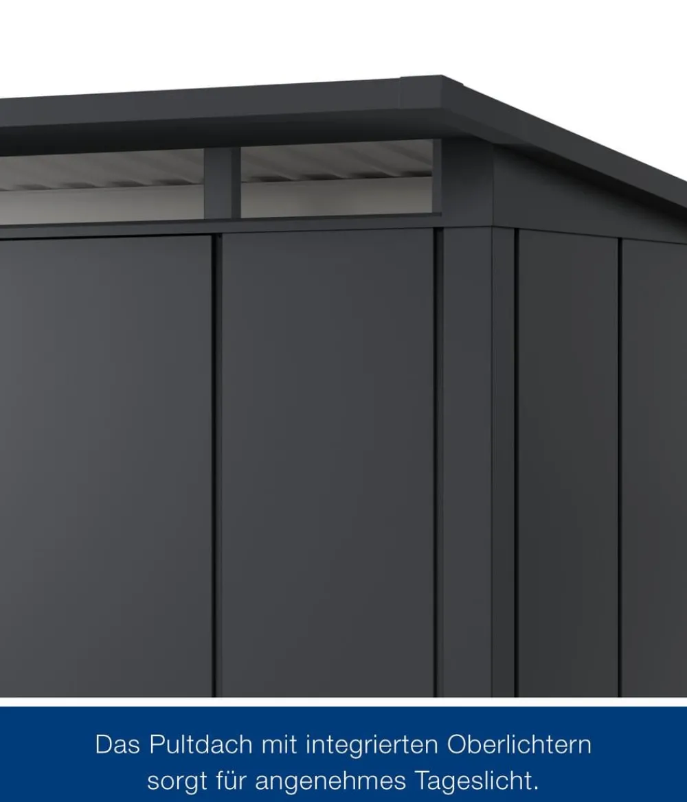 Hörmann Metallgerätehaus Juno JPD13 L-Sk Motiv Design, ca. B325/H232/T310 cm Anthrazit Discount