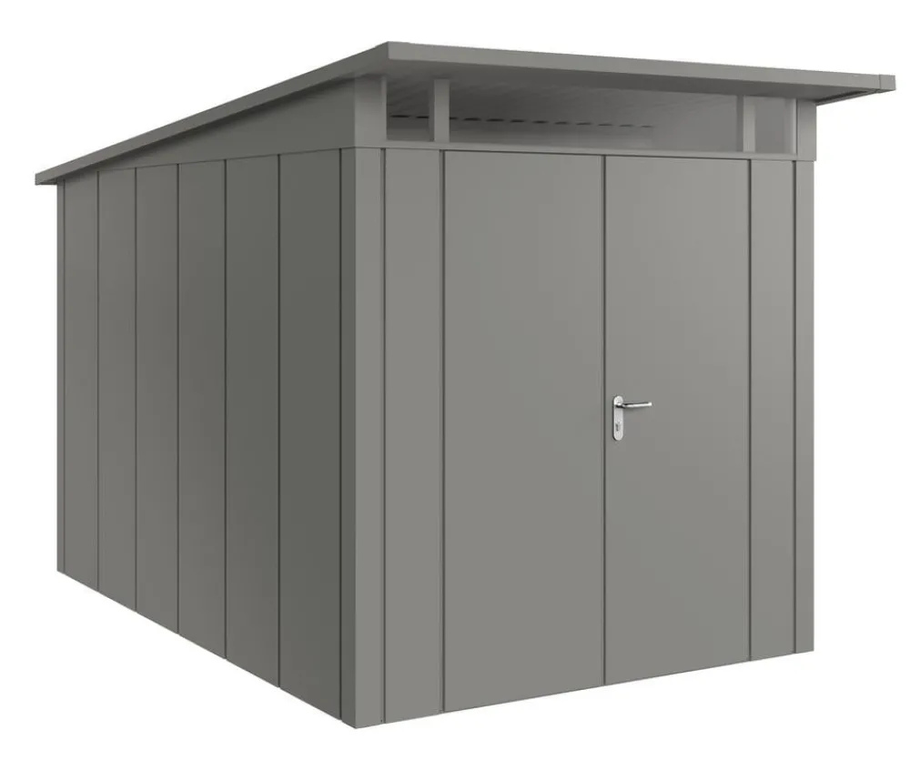 Hörmann Metallgerätehaus Juno JPD7 L-Sk Motiv Design mit Doppeltür, ca. B229/H232/T358 cm Graualuminium Sale