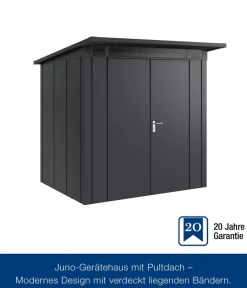 Hörmann Gartenhäuser & Gerätehäuser > Metallgerätehaus Juno JPD4 L-Sk Motiv Design mit Doppeltür, ca. B229/H224/T214 cm