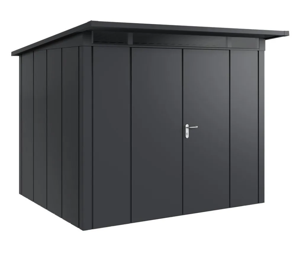Hörmann Gartenhäuser & Gerätehäuser > Metallgerätehaus Juno JPD9 L-Sk Motiv Design mit Doppeltür, ca. B277/H224/T262 cm