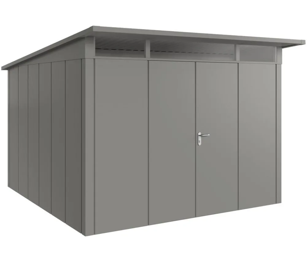 Hörmann Gartenhäuser & Gerätehäuser - Metallgerätehaus Juno JPD6 L-Sk Motiv Design mit Doppeltür, ca. B229/H232/T310 cm Anthrazit