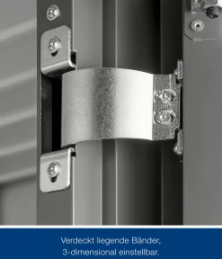 Hörmann Gartenhäuser & Gerätehäuser - Metallgerätehaus Juno JPD6 L-Sk Motiv Design mit Doppeltür, ca. B229/H232/T310 cm Anthrazit