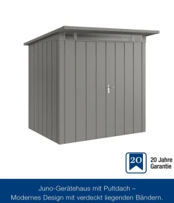 Hörmann Gartenhäuser & Gerätehäuser > Metallgerätehaus Juno JPD4 M-Sk Motiv Modern mit Doppeltür, ca. B229/H224/T214 cm