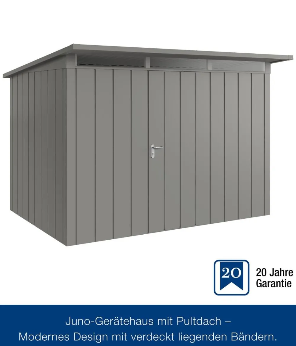 Hörmann Metallgerätehaus Juno JPD12 M-Sk Motiv Modern, ca. B325/H224/T262 cm Graualuminium Discount