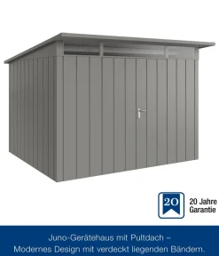 Hörmann Gartenhäuser & Gerätehäuser - Metallgerätehaus Juno mit Lichtband JFD4 M-Sk, ca. B229/H239/T181 cm Anthrazit