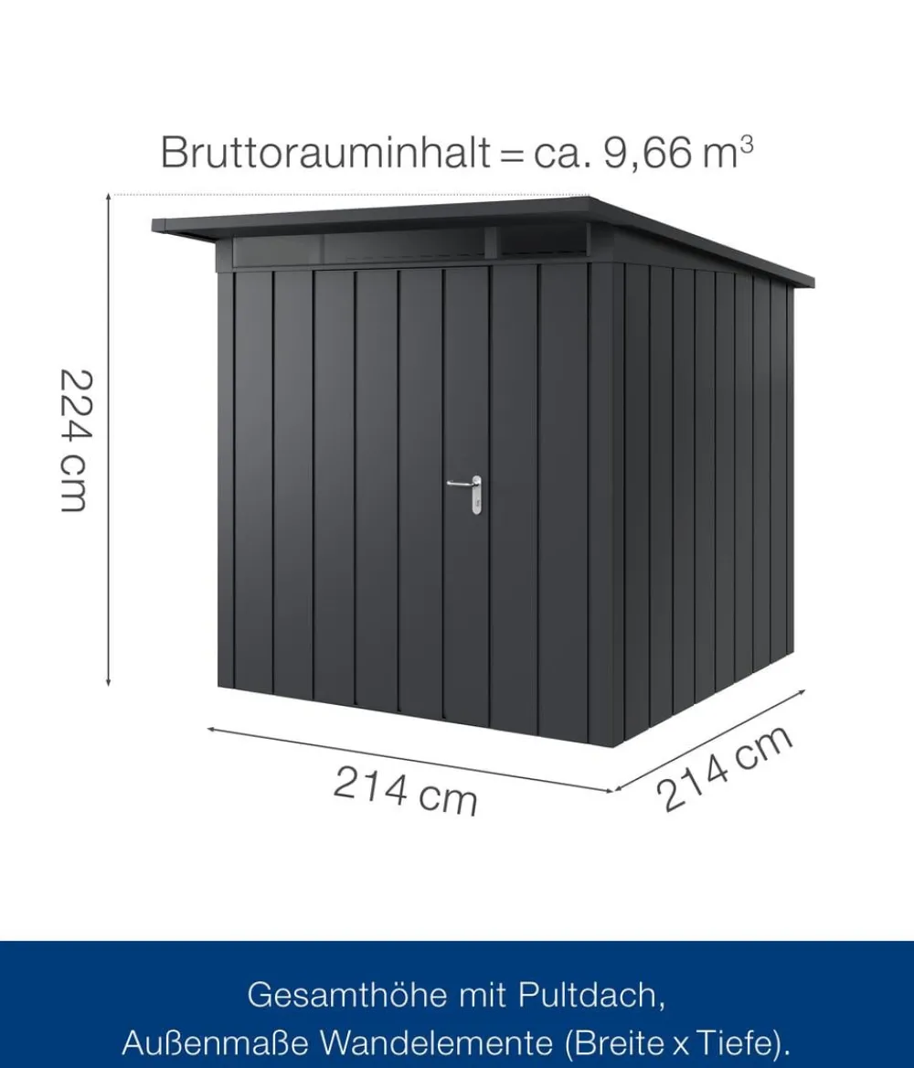 Hörmann Metallgerätehaus Juno JPD5 M-Sk Motiv Modern, ca. B229/H224/T262 cm Anthrazit