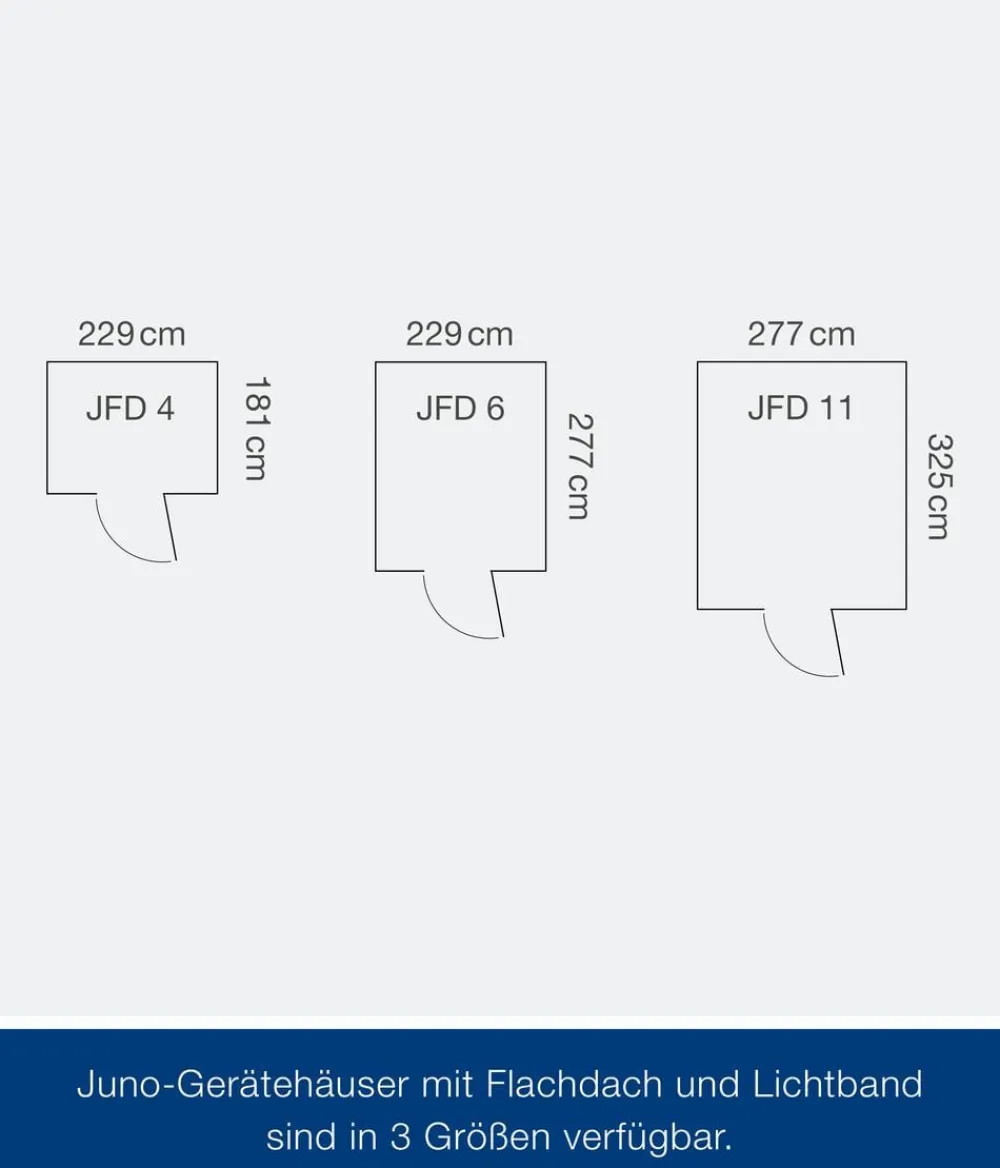 Hörmann Gartenhäuser & Gerätehäuser - Metallgerätehaus Juno JFD4 M-Sk Motiv Modern bodentiefes Fenster, ca. B229/H222/T181 cm Anthrazit