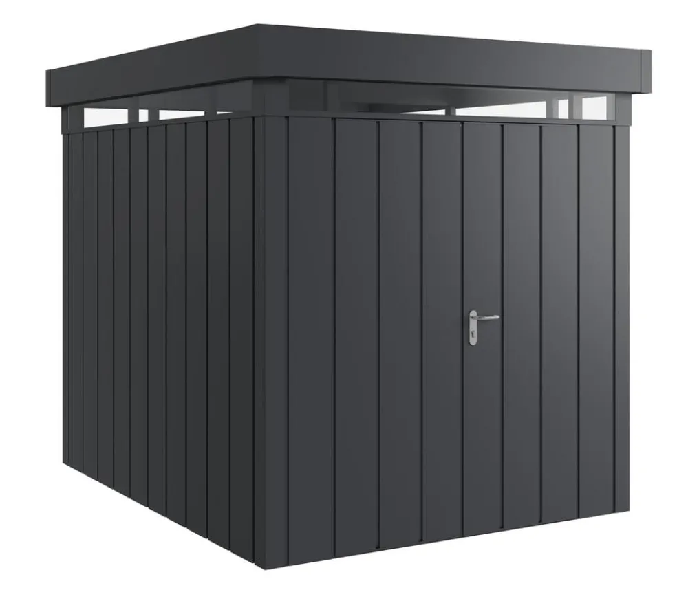 Hörmann Gartenhäuser & Gerätehäuser - Metallgerätehaus Juno JFD4 M-Sk Motiv Modern bodentiefes Fenster, ca. B229/H222/T181 cm Anthrazit
