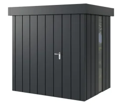 Hörmann Gartenhäuser & Gerätehäuser - Metallgerätehaus Juno JFD4 M-Sk Motiv Modern bodentiefes Fenster, ca. B229/H222/T181 cm Anthrazit