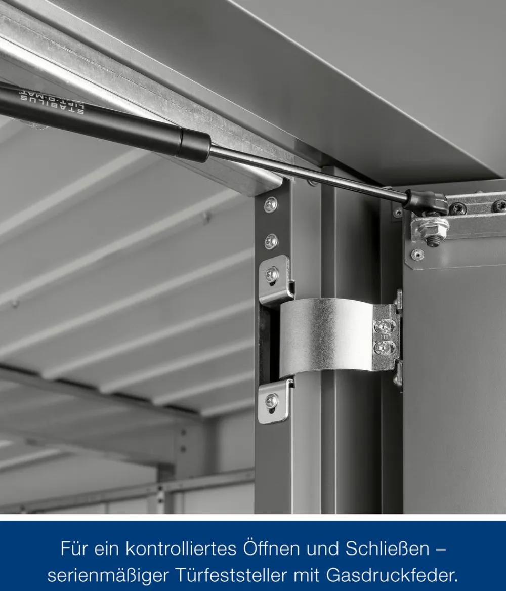 Hörmann Metallgerätehaus Juno JFD4 M-Sk Motiv Modern bodentiefes Fenster, ca. B229/H222/T181 cm Graualuminium Sale