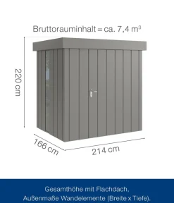 Hörmann Metallgerätehaus Juno JFD4 M-Sk Motiv Modern bodentiefes Fenster, ca. B229/H222/T181 cm Graualuminium Sale