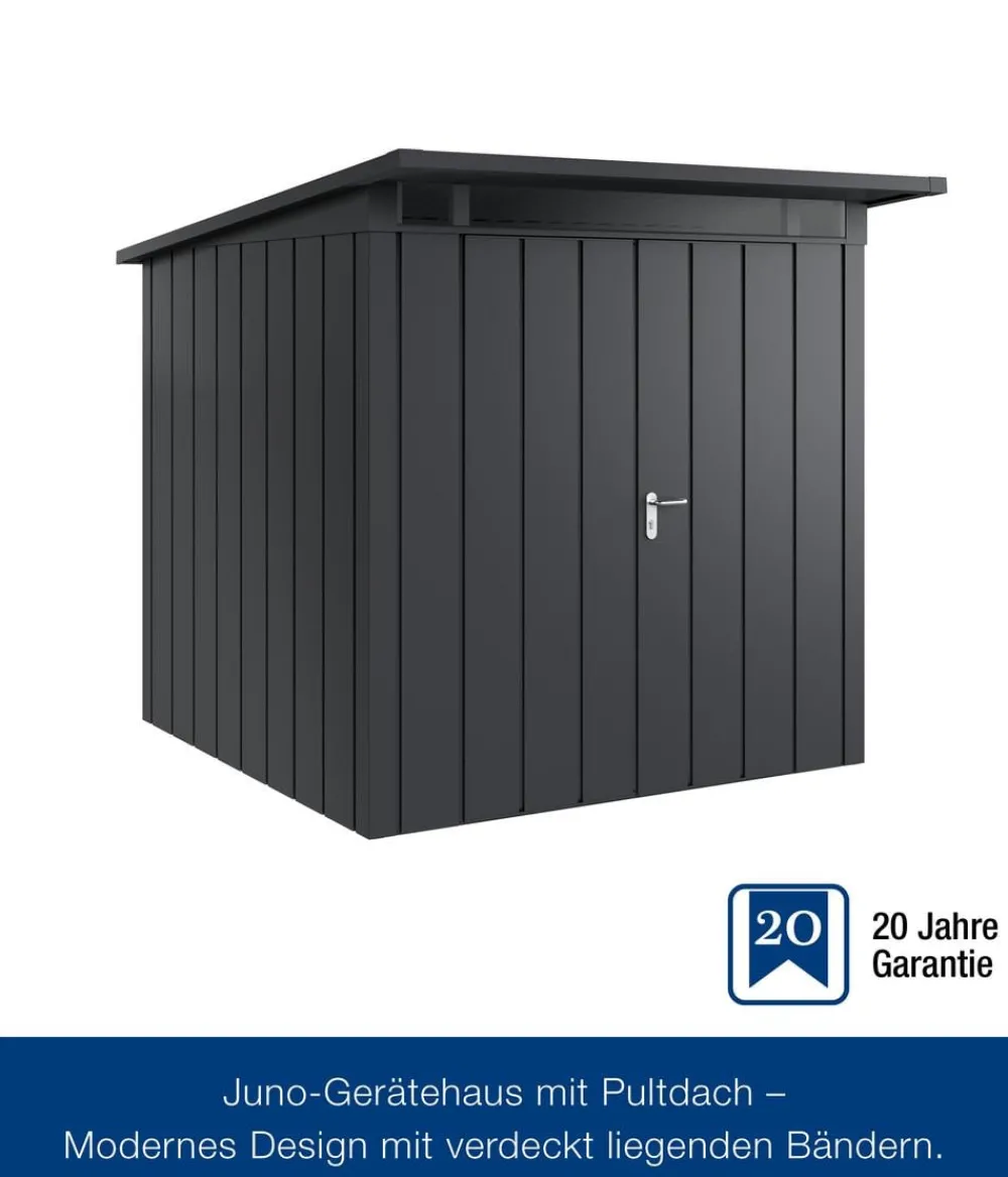 Hörmann Gartenhäuser & Gerätehäuser - Metallgerätehaus Juno JPD6 M-Sk Motiv Modern, ca. B229/H232/T310 cm Anthrazit