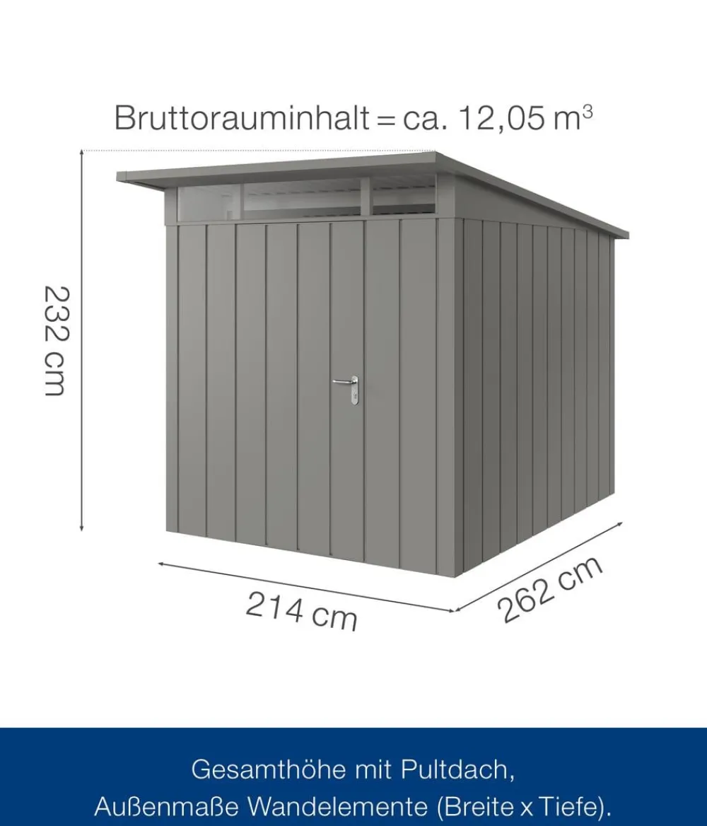 Hörmann Gartenhäuser & Gerätehäuser > Metallgerätehaus Juno JPD6 M-Sk Motiv Modern, ca. B229/H232/T310 cm