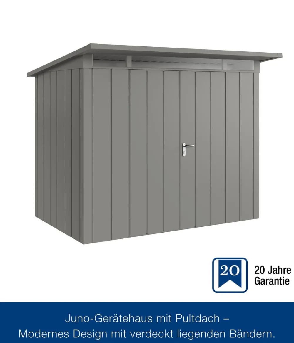Hörmann Metallgerätehaus Juno JPD8 M-Sk Motiv Modern mit Doppeltür, ca. B277/H224/T214 cm Graualuminium Online