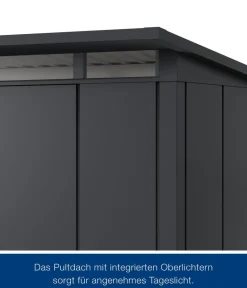 Hörmann Gartenhäuser & Gerätehäuser > Metallgerätehaus Juno JPD4 L-Sk Motiv Design, ca. B229/H224/T214 cm