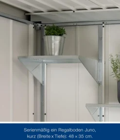Hörmann Metallgerätehaus Juno JPD4 L-Sk Motiv Design, ca. B229/H224/T214 cm Anthrazit Clearance