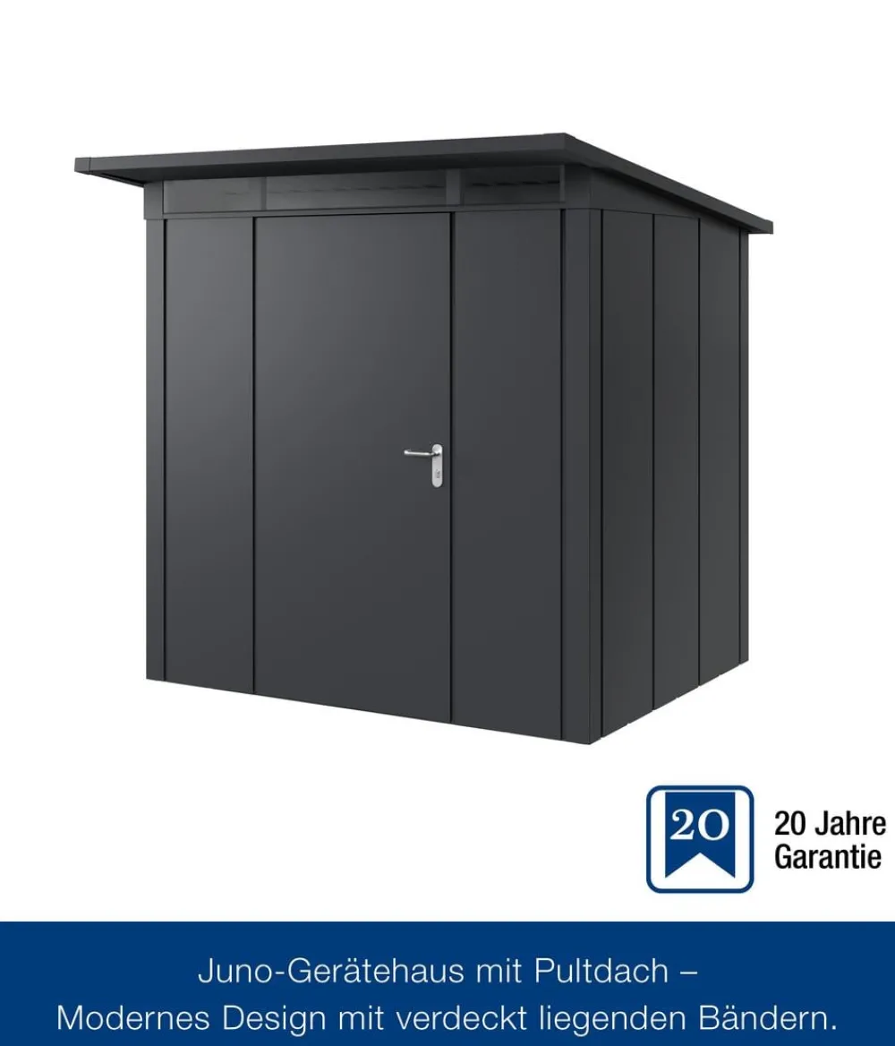 Hörmann Metallgerätehaus Juno JPD4 L-Sk Motiv Design, ca. B229/H224/T214 cm Anthrazit Clearance