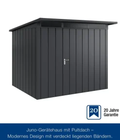 Hörmann Gartenhäuser & Gerätehäuser - Metallgerätehaus Juno JPD9 M-Sk Motiv Modern, ca. B277/H224/T262 cm Anthrazit