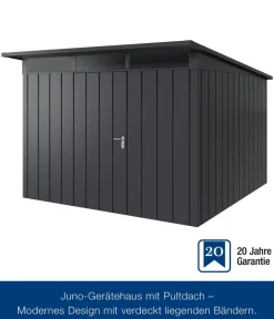 Hörmann Gartenhäuser & Gerätehäuser > Metallgerätehaus Juno JPD14 M-Sk Motiv Modern, ca. B325/H232/T358 cm