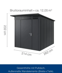 Hörmann Gartenhäuser & Gerätehäuser > Metallgerätehaus Juno JPD6 L-Sk Motiv Design, ca. B229/H232/T310 cm