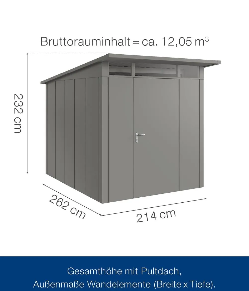 Hörmann Metallgerätehaus Juno JPD6 L-Sk Motiv Design, ca. B229/H232/T310 cm Graualuminium Online