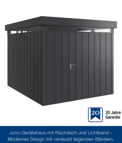 Hörmann Gartenhäuser & Gerätehäuser - Metallgerätehaus Juno mit Lichtband JFD11 M-Sk, ca. B277/H239/T325 cm Anthrazit