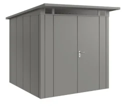 Hörmann Metallgerätehaus Juno JPD5 L-Sk Motiv Design mit Doppeltür, ca. B229/H224/T262 cm Graualuminium Best