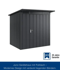 Hörmann Gartenhäuser & Gerätehäuser - Metallgerätehaus Juno JPD4 M-Sk Motiv Modern, ca. B229/H224/T214 cm Anthrazit