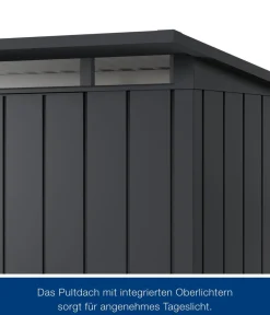 Hörmann Gartenhäuser & Gerätehäuser > Metallgerätehaus Juno JPD4 M-Sk Motiv Modern, ca. B229/H224/T214 cm