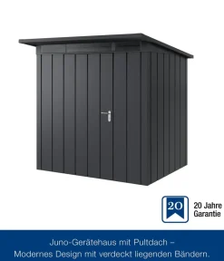 Hörmann Gartenhäuser & Gerätehäuser > Metallgerätehaus Juno JPD4 M-Sk Motiv Modern, ca. B229/H224/T214 cm