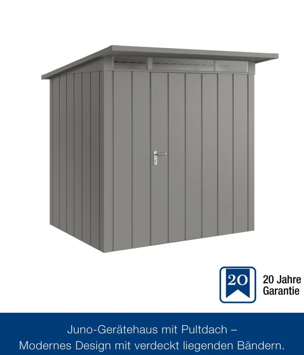Hörmann Metallgerätehaus Juno JPD4 M-Sk Motiv Modern, ca. B229/H224/T214 cm Graualuminium Best