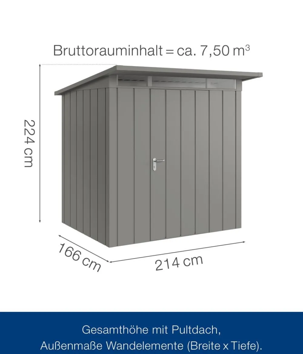 Hörmann Metallgerätehaus Juno JPD4 M-Sk Motiv Modern, ca. B229/H224/T214 cm Graualuminium Best
