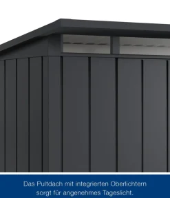 Hörmann Gartenhäuser & Gerätehäuser - Metallgerätehaus Juno JPD10 M-Sk Motiv Modern, ca. B277/H232/T310 cm Anthrazit