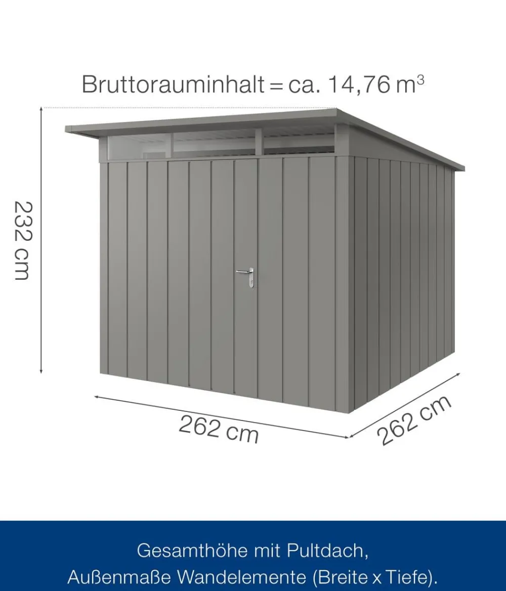 Hörmann Gartenhäuser & Gerätehäuser > Metallgerätehaus Juno JPD10 M-Sk Motiv Modern, ca. B277/H232/T310 cm