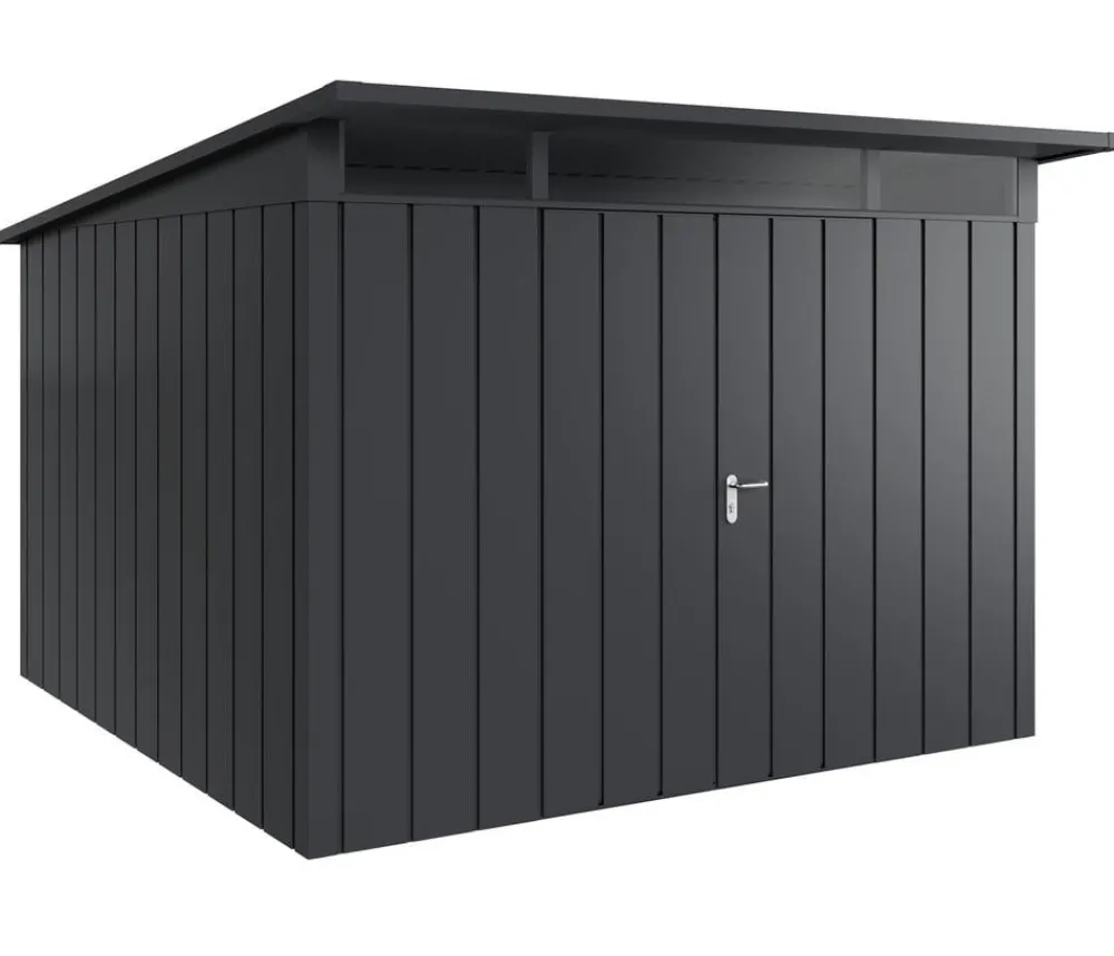 Hörmann Gartenhäuser & Gerätehäuser - Metallgerätehaus Juno JPD14 M-Sk Motiv Modern mit Doppeltür, ca. B325/H232/T358 cm Anthrazit