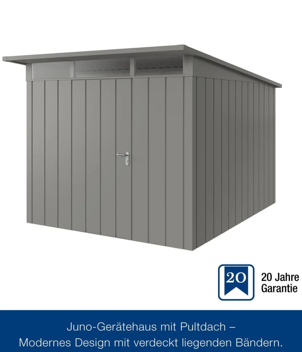 Hörmann Metallgerätehaus Juno JPD11 M-Sk Motiv Modern, ca. B277/H232/T358 cm Graualuminium Clearance