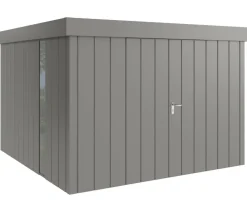 Hörmann Metallgerätehaus Juno JFD14 M-Sk Motiv Modern bodentiefes Fenster mit Doppeltür, ca. B325/H222/T325 cm Graualuminium