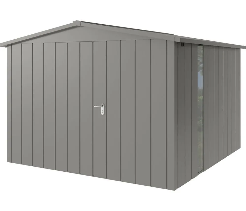 Hörmann Metallgerätehaus Juno JSD14 M-Sk Motiv Modern bodentiefes Fenster, ca. B333/H231/T325 cm Graualuminium Discount
