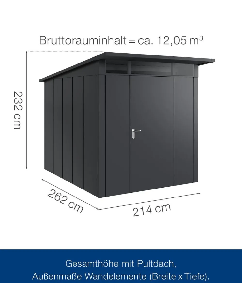 Hörmann Gartenhäuser & Gerätehäuser > Metallgerätehaus Juno JPD6 L-Sk Motiv Design, ca. B229/H232/T310 cm