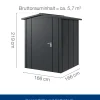 Hörmann Metallgerätehaus Juno JSD2 L-Sk Motiv Design, ca. B189/H219/T181 cm Anthrazit Hot