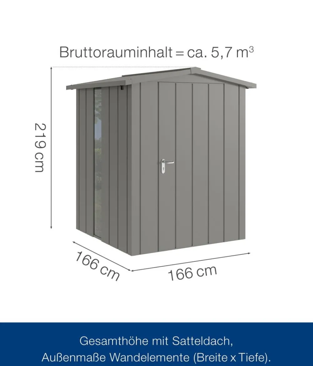 Hörmann Metallgerätehaus Juno JSD2 M-SK Motiv Modern bodentiefes Fenster, ca. B189/H219/T181 cm Graualuminium Sale