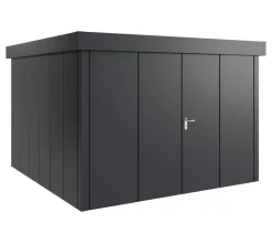 Hörmann Metallgerätehaus Juno JFD14 L-Sk Motiv Design mit Doppeltür, ca. B325/H222/T325 cm Anthrazit Outlet