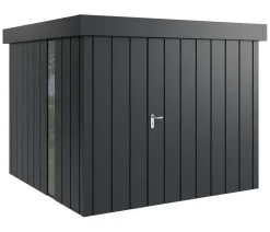 Hörmann Gartenhäuser & Gerätehäuser - Metallgerätehaus Juno JFD10 M-Sk Motiv Modern bodentiefes Fenster, ca. B277/H222/T277 cm Anthrazit