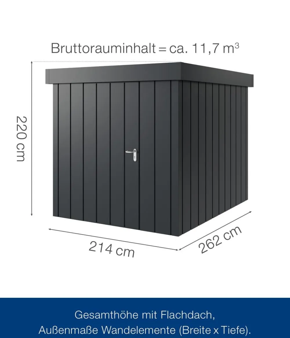 Hörmann Gartenhäuser & Gerätehäuser > Metallgerätehaus Juno JFD6 M-Sk Motiv Modern, ca. B229/H222/T277 cm