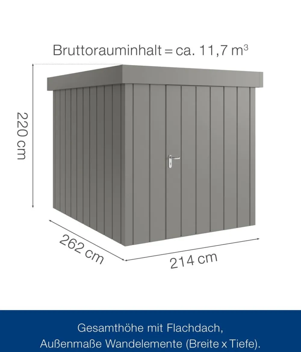 Hörmann Metallgerätehaus Juno JFD6 M-Sk Motiv Modern, ca. B229/H222/T277 cm Graualuminium Discount