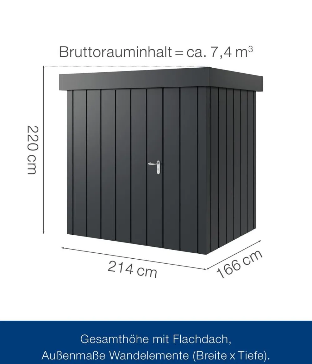 Hörmann Gartenhäuser & Gerätehäuser > Metallgerätehaus Juno JFD4 M-Sk Motiv Modern, ca. B229/H222/T181 cm