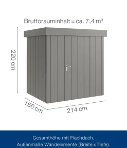 Hörmann Gartenhäuser & Gerätehäuser > Metallgerätehaus Juno JFD4 M-Sk Motiv Modern, ca. B229/H222/T181 cm